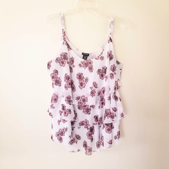 torrid Tops - TORRID - Floral Three Tier Delicate Tank, Size 2x